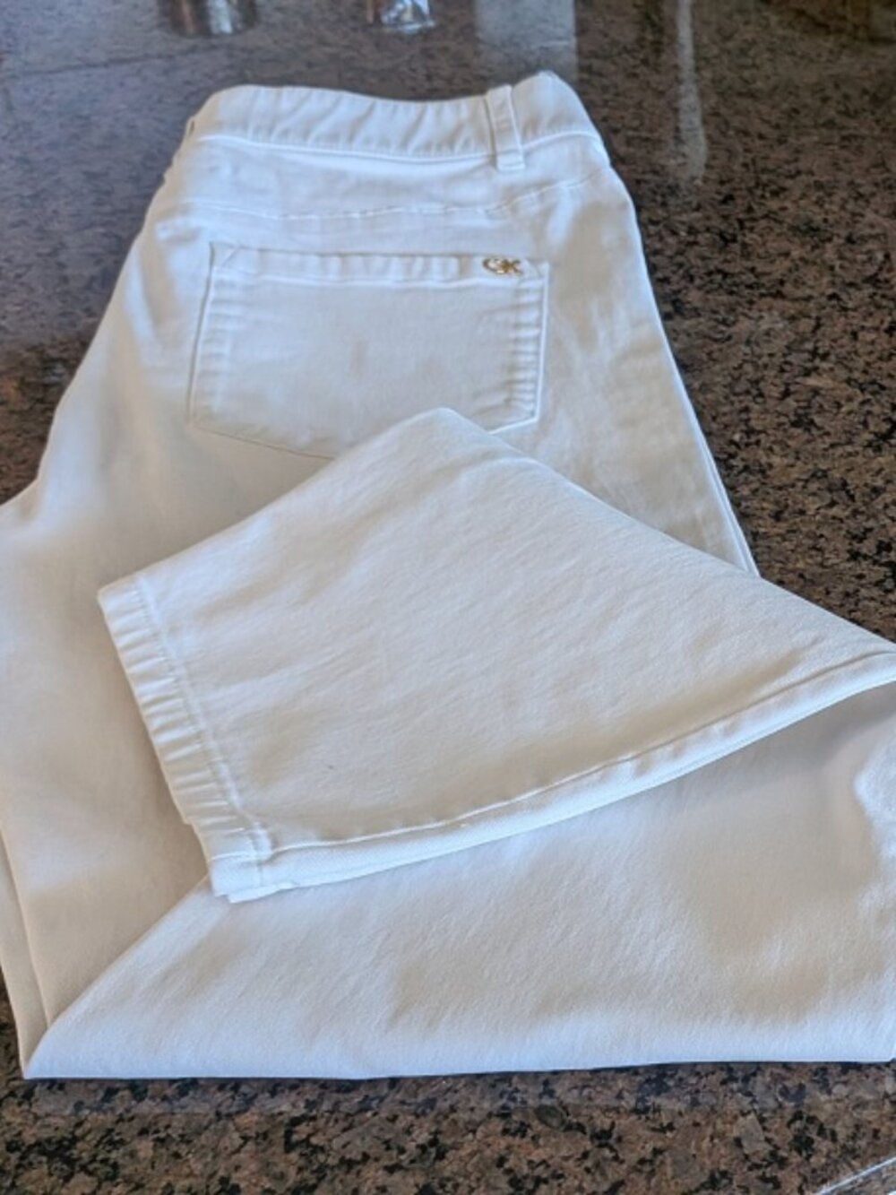 Calvin Klein off-white tapered Cotton Jeans Size 8 - Great Condition
